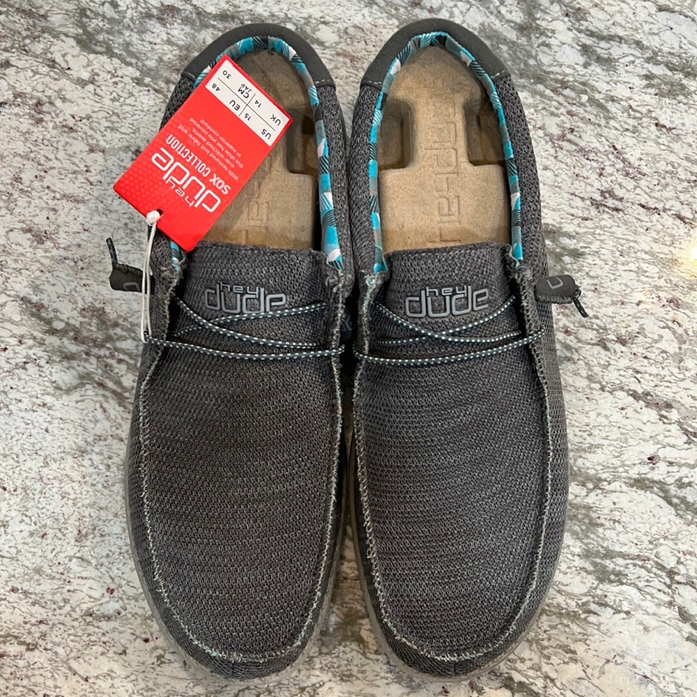 Hey Dude - Men’s - Size 15 - Wally Sox - Charcoal